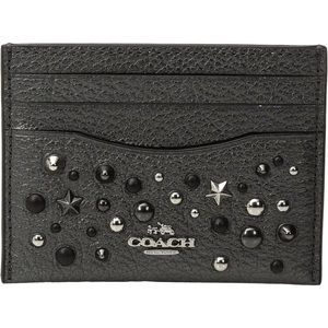 NEW Coach Card Case Wallet Metallic Silver Star